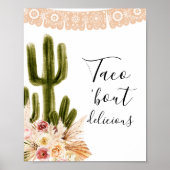 Boho Cactus Taco 'Bout delicious Sign' Poster (Voorkant)