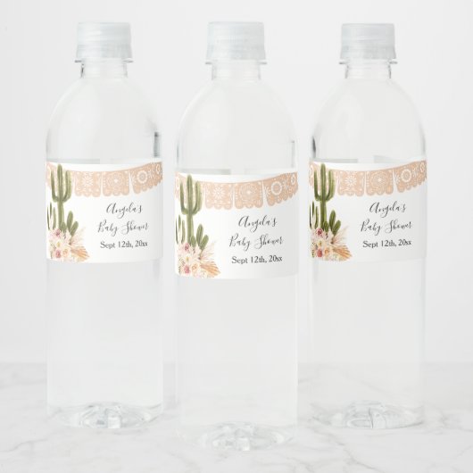 Boho Cactus Taco Bout Love Water Fles Label Waterfles Etiket (Flessen)