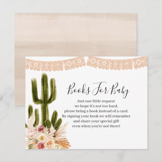 Boho Cactus Taco over de liefdesbloemen Boeken voo Uitnodiging Briefkaart (Voorkant / Achterkant)