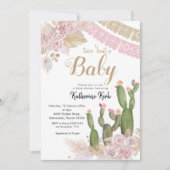Boho Cactus Taco 'over een Baby Uitnodiging (Voorkant)