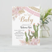 Boho Cactus Taco 'over een Baby Uitnodiging (Staand voorkant)
