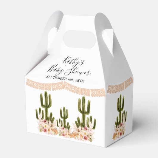Boho Cactus Taco Over Liefde Baby shower Bedankdoosjes (Voorkant Zijde)