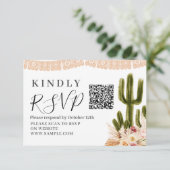 Boho Cactus Taco Over Liefde Baby shower RSVP-kaar Bedankkaart (Staand voorkant)