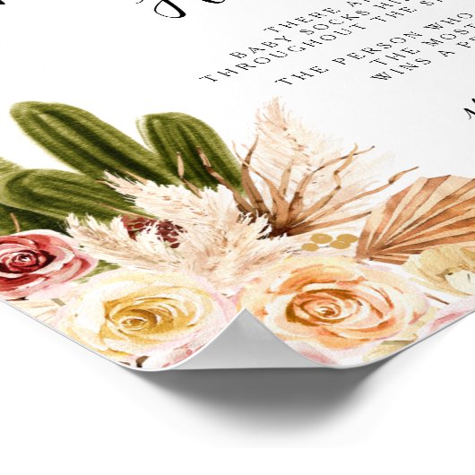 Boho Cactus Taco over Liefde Baby Sock Hunt Poster (Hoek)