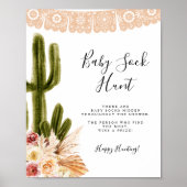 Boho Cactus Taco over Liefde Baby Sock Hunt Poster (Voorkant)