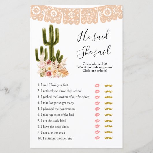 Boho Cactus Taco over liefde zei dat ze games zei (Voorkant)