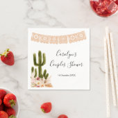 Boho Cactus Taco over Love Couples douche Napkin Servet (Insitu)