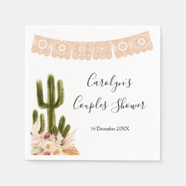 Boho Cactus Taco over Love Couples douche Napkin Servet