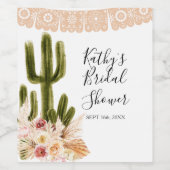 Boho Cactus Taco Over Love Wijnfles Label Wijn Etiket (Enkel label)