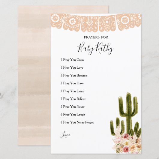 Boho Cactus Taco's over liefdesgebeden voor Baby (Voorkant / Achterkant)