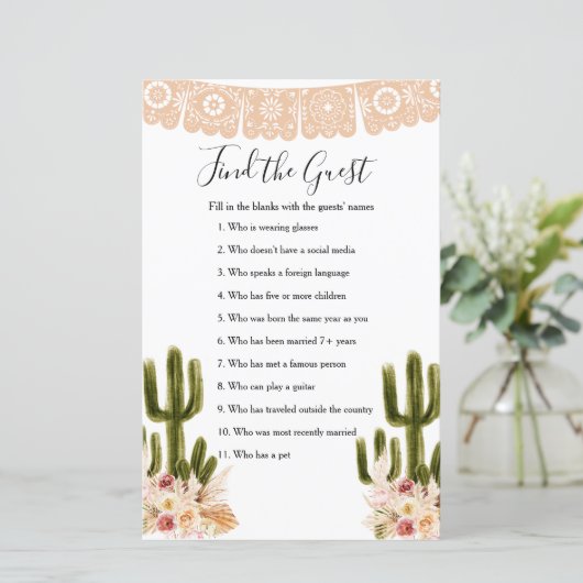 Boho Cactus Taco's over Love Zoek het gastspel (Staand voorkant)