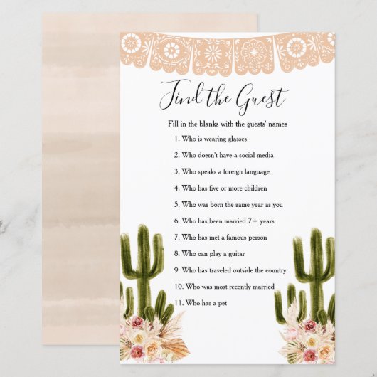 Boho Cactus Taco's over Love Zoek het gastspel (Voorkant / Achterkant)