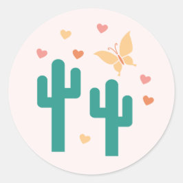 Boho Cactus Valentijnsdag Sticker