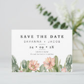 Boho cactus vetplanten bruiloft Save The Date Kaar Kaart (Staand voorkant)