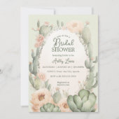 Boho Cactus Vrijgezellenfeest floral zuidwestelijk Kaart (Voorkant)