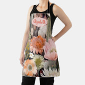 Boho Cactus Waterverf Blush Roze, Perzik, Groenen Schort (Insitu)