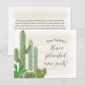 Boho cactus Waterverf geplant nieuwe wortels beweg Notitiekaartje (Voorkant / Achterkant)