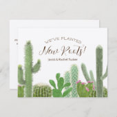 Boho Cactus Waterverf Nieuwe Roots Kraft Bewegen Notitiekaartje (Voorkant / Achterkant)