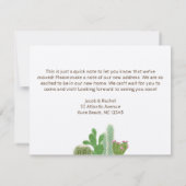 Boho Cactus Waterverf Nieuwe Roots Kraft Bewegen Notitiekaartje (Achterkant)