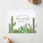 Boho Cactus Waterverf Nieuwe Roots Kraft Bewegen Notitiekaartje (Voorkant / Achterkant in situ)