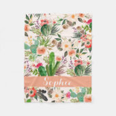 Boho cactus waterverf op maat gemaakte deken (Voorkant)