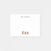 Boho Cactus Waterverf Potted Plant Monogram Post-it® Notes (Voorkant)