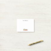 Boho Cactus Waterverf Potted Plant Monogram Post-it® Notes (Op bureau)