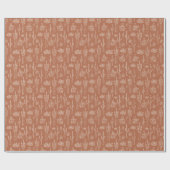 Boho Cactus Western Southern Warm Neutraal Klei Cadeaupapier (Vlak)