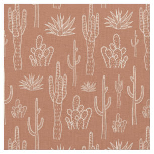 Boho Cactus Western Southern Warm Neutraal Klei Stof