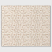 Boho Cactus Western Southern Woestijn Warm Neutraa Cadeaupapier (Vlak)