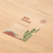 Boho Cactus Woestijn Baby Shower Westelijk Arizona Acryl Uitnodigingen (Laagn)