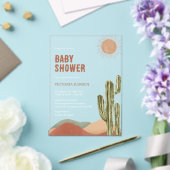 Boho Cactus Woestijn Baby Shower Westelijk Arizona Acryl Uitnodigingen (Insitu (Huwelijk))