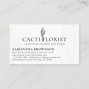 Boho Cactus Woestijn Bloem Abstract Visitekaartje
