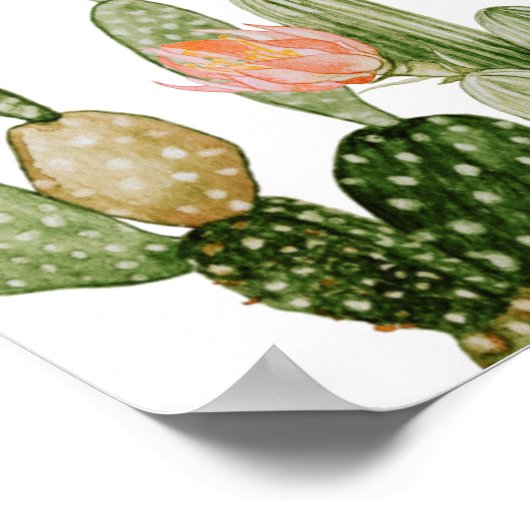 Boho Cactus Woestijn Oefenavond Eetkamer Welkomstb Poster (Hoek)