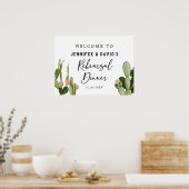 Boho Cactus Woestijn Proefbruiloft Eetmaal Welkom Poster (Keuken)