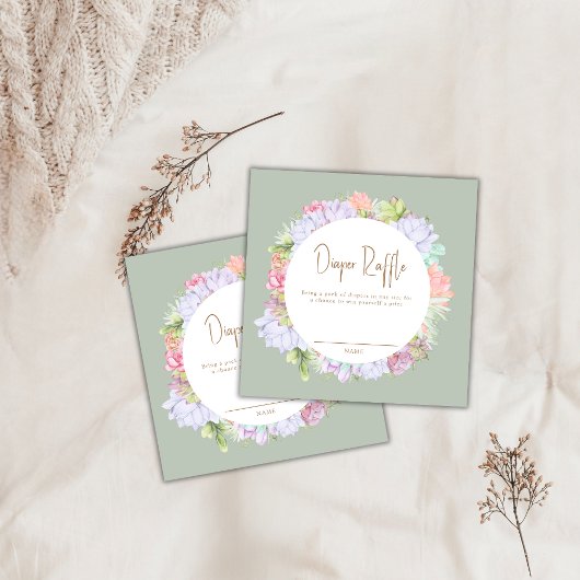 Boho Cactus woestijnluier Raffle Baby shower Informatiekaartje