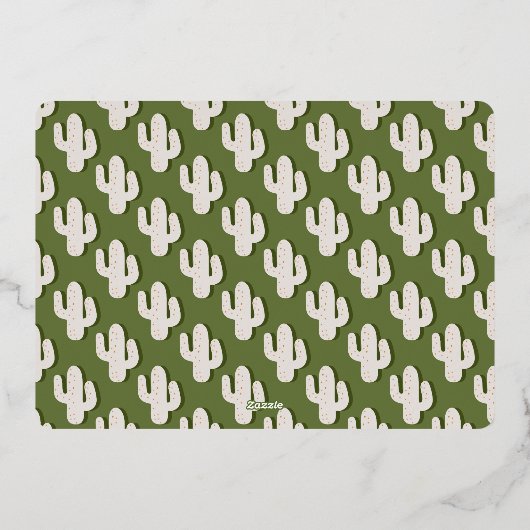 Boho Cactus Zuidwest Gelukkig Nieuwjaar 1 Foto Gou Folie Feestdagenkaart (Achterkant)