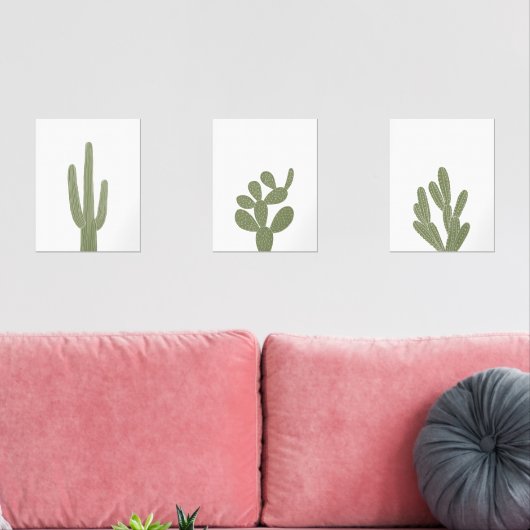 Boho Cactus zuidwestelijke kwekerij Muurkunst Sets (Woonkamer)