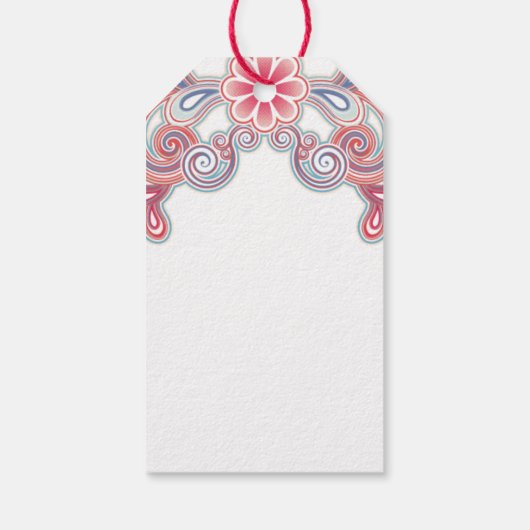 Boho cadeaukaart met bloemen en krullen cadeaulabel (Achterkant)