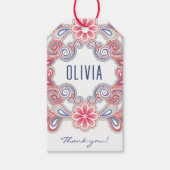 Boho cadeaukaartje met bloemen en krullen cadeaulabel (Voorkant)