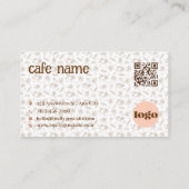 Boho Café Zakelijke Kaart QR Code Logo Visitekaartje (Achterkant)