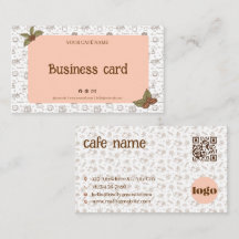 Boho Café Zakelijke Kaart QR Code Logo