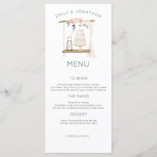 Boho Cake Kaars Bloemen Eucalyptus Bruiloft Menu