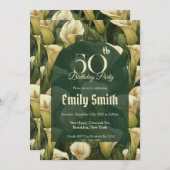 Boho Call Lilies Charm Milestone Birthday Kaart (Voorkant / Achterkant)