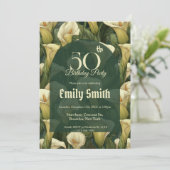 Boho Call Lilies Charme Verjaardagsmijlpaal Kaart (Staand voorkant)