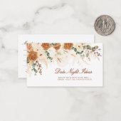 Boho Calla Lelie Date Night Ideeën Mini Ticket Notitiekaartje (Voorkant / Achterkant in situ)