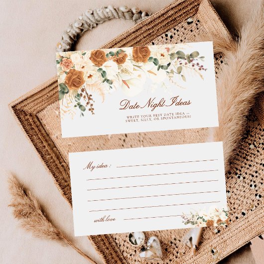 Boho Calla Lelie Date Night Ideeën Mini Ticket Notitiekaartje