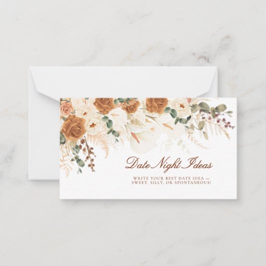 Boho Calla Lilies Date Night Ideas Mini Ticket Notitiekaartje (Voorkant)