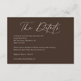 Boho Calligrafie Ivory Huwelijksdetails Informatiekaartje