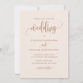 Boho  Calligrafie Script Terracotta Wedding Kaart (Voorkant)